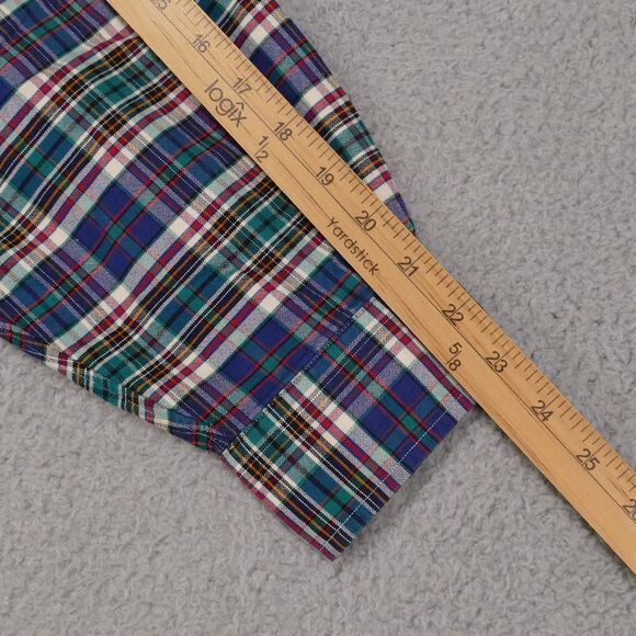 Polo Ralph Lauren Shirt Mens Large Blue Plaid Long Sleeve The Big Shirt Vintage - Picture 11 of 14